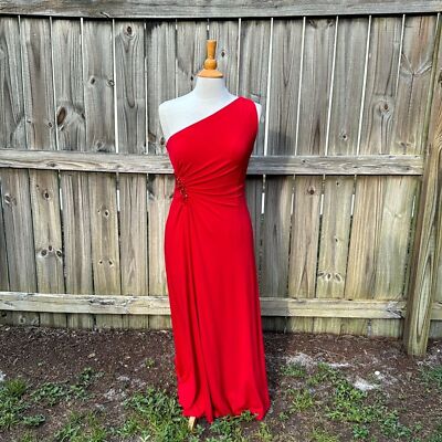 Eliza one shoulder red gown, size