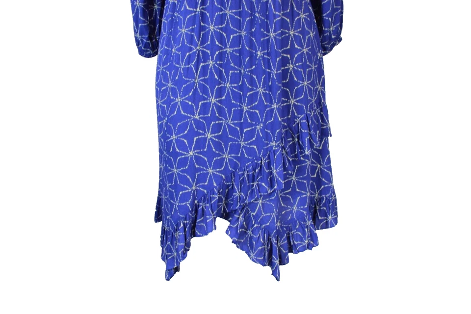 Nuevo Vestido Plenty by Tracy Reese Imitación Envolvente Azul Midi con Volantes Talla Grande Foto 4 de 4