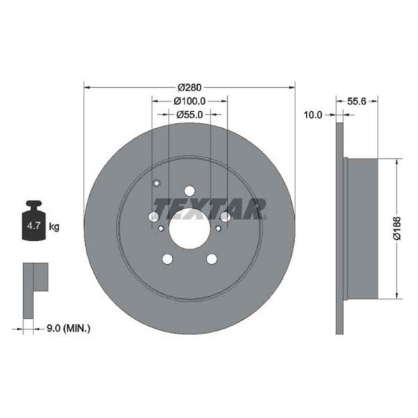 Textar 2X Bremsscheibe 92135703-image