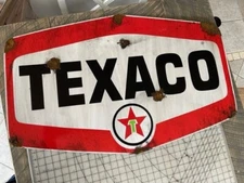 Antique style porcelain look Texaco dealer service gas station large sign 24