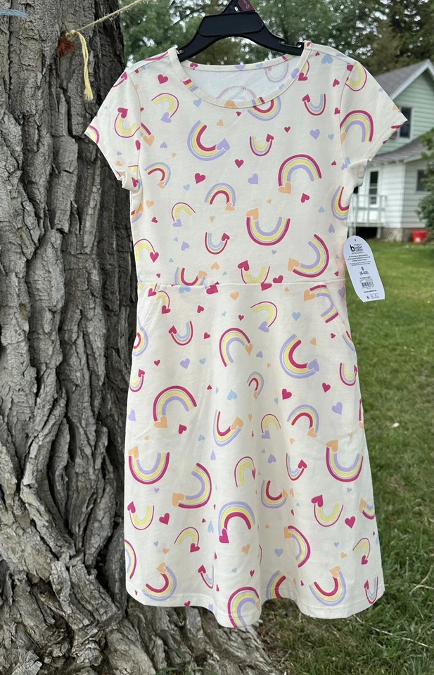 Wonder Nation Multicolor Rainbow Summer Play Dress GIRLS 6 - 6X Pockets NEW NWT - Image 3 of 4