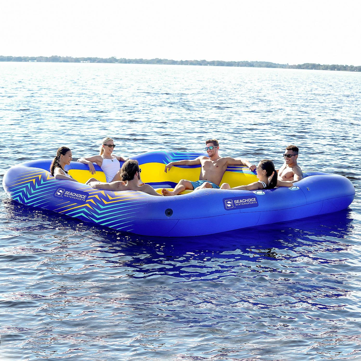 12-Person Inflatable Party Raft – Floating Island Lounge with Cup
