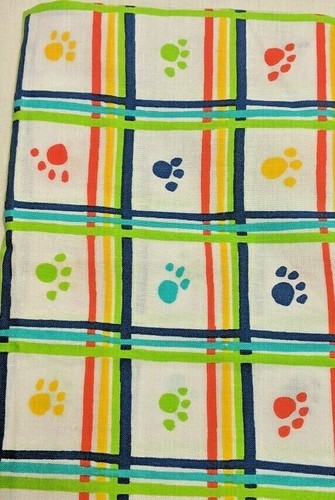 rainbow paw print Dog stripes 4 Fat quarters 21X18 Lot cotton fabric Multi coloR - Picture 6 of 8