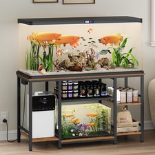 55-75 Gallon Fish Tank Stand with Power Outlet, 3-Tier Metal Frame Aquarium S