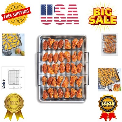 21.1''x15.8'' Oven Crisp Baking Tray with Nonstick Rack - Air Fry at Home!