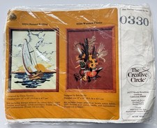 Vintage The Creative Circle Embroidery Kit Duck 0330 Wooden Decoy 12inx16in Wool
