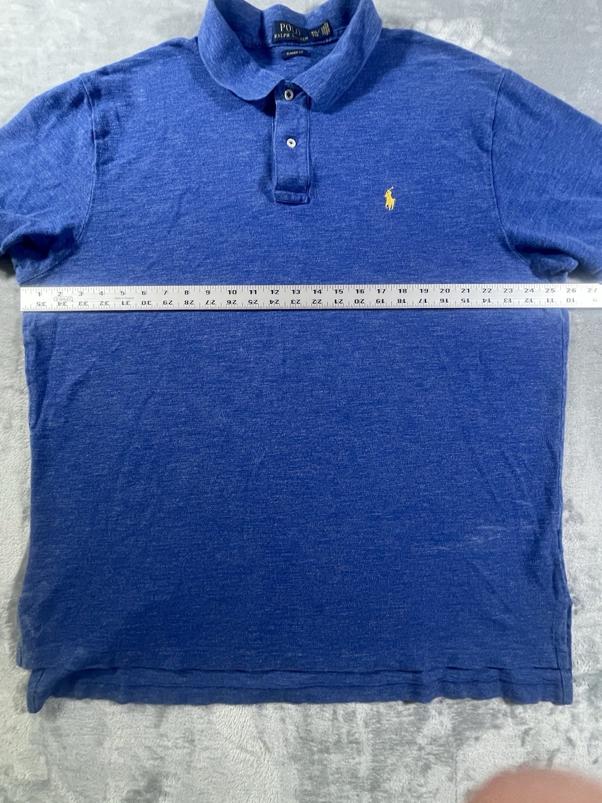 Polo Ralph Lauren Golf Camicia Uomo 2XL Heather Blu Pony Casual Vestibilità Classica