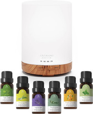 300Ml Aromatherapy Oil Diffuser with 6Pcs*10Ml Pure Essential Oil Gift Set, Cool