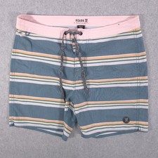Roark Revival Retro Hemp Stripe Pool Ocean Board Shorts Swim Trunks Mens 31x6