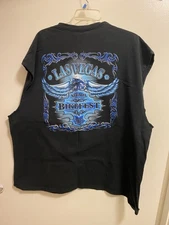 Mens Sleeveless T Shirt 4XL 2013 Bike Fest Las Vegas NV Black Blue Graphic READ