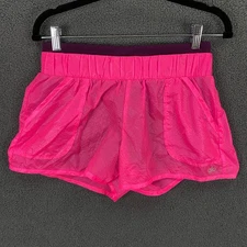 ALO Yoga Short Womens Small Lined Athletic Semi Sheer Pink Gym Workout Logo