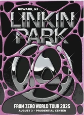 LINKIN PARK PRUDENTIAL CENTER NEWARK NJ FROM ZERO WORLDTOUR 2025 POSTER 162/200