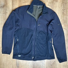 Nike Performance Fleece Full Zip Jacket Navy Blue Men's Size Large Athletic Warm