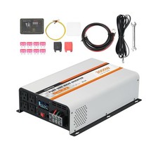3000 Watt Pure Sine Wave Power Inverter, DC 12V to AC 120V with LCD Display, ...