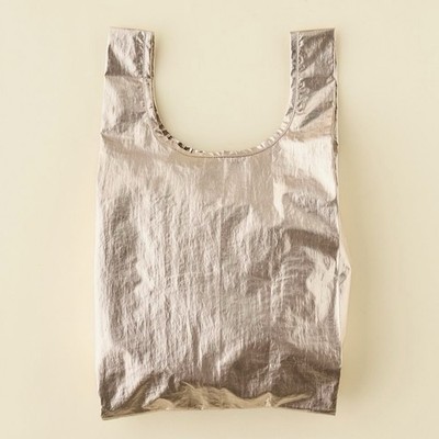 NEW! Baggu BABY BAG in  Rose Gold Metallic  Washable Recyc. Nylon, SOLD OUT/RARE