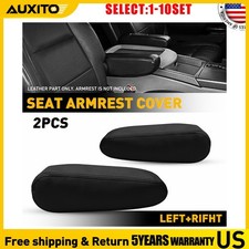 Fit 2004-2015 Nissan Titan Armada Seat Armrest Slip-on Cover Leather Black 1-10x Fit 2004-2015 Nissan Titan Armada Seat Armrest Slip-on Cover Leather Black 1-10x