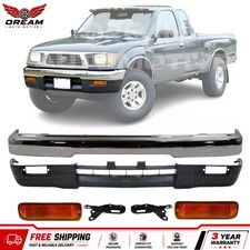 Front Bumper Chrome Steel Signal Lights Kit For 1995-1997 Toyota Tacoma Front Bumper Chrome Steel Signal Lights Kit For 1995-1997 Toyota Tacoma