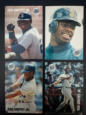 #ad 1991 Dealer Oddball KEN GRIFFEY JR 4 Card Lot Mariners MLB HOF 1225 $10.11