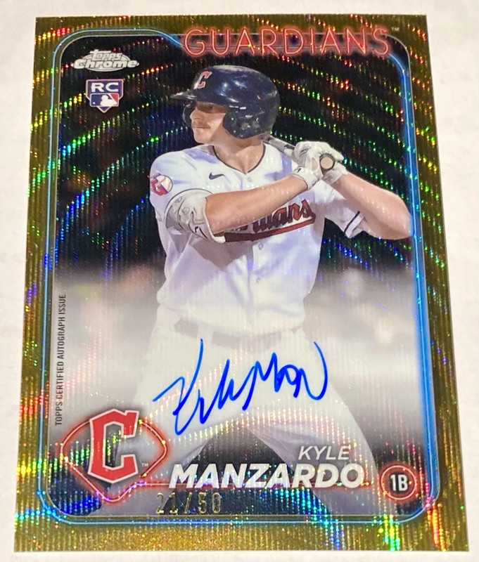 2024 Topps Chrome KYLE MANZARDO RC Gold Wave Auto 21/50 Giants