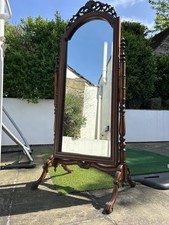 Vintage Wooden Cheval Mirror Full Length Freestanding Floor Standing