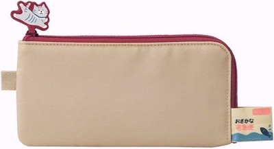 LIHIT LAB. Nyan Scene Flat pen pouch - Biscuit Beige