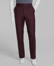 Michael Kors Men's Red Wool Solid Classic Malone Pants Suit Size 42W 32L.