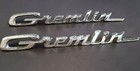 AMC 3632056 Gremlin Fender Emblems 1970 1973 Original Pair OEM Script Badges