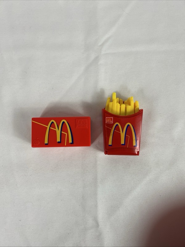Lot of 2 McDonald’s Food Toys: Working French Fry Flip Phone & Apple Pie Toy