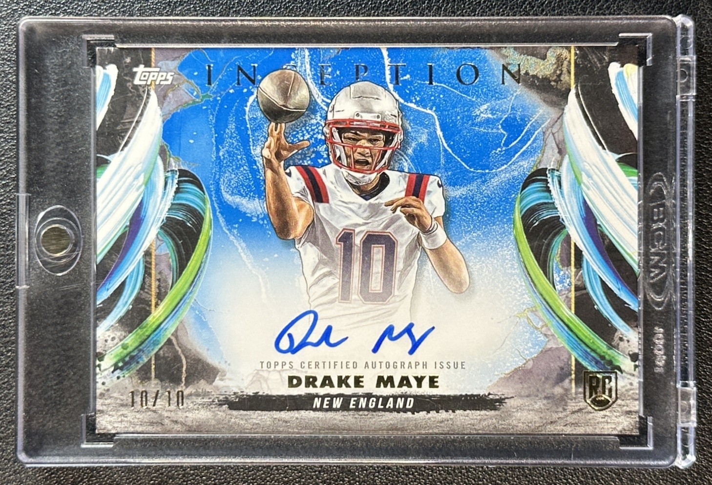 Drake Maye Topps Inception Rookie Autograph Variations #RAVDM Blue