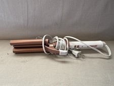 Conair Double Ceramic 3 Barrel Curling Iron Hair Waver White / Rose Gold
