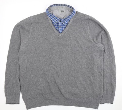 Grauer Pullover Pulli Herren UK Größe L Marks and Spencer