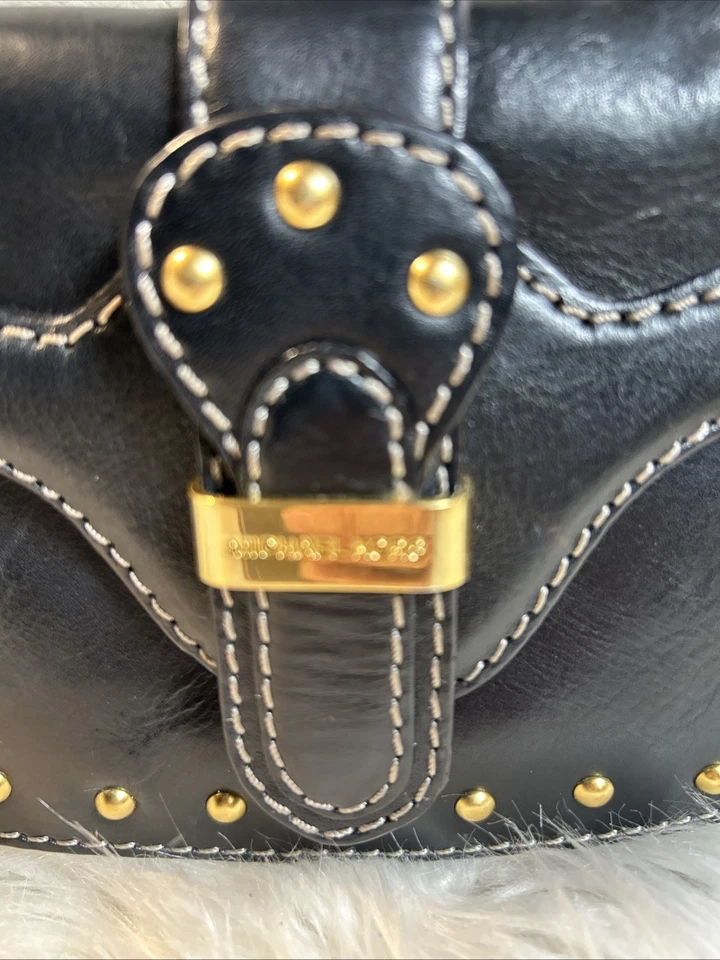 Vintage Michael Kors Bag Mini Hobo Studded Black  Small Y2K! - Image 3 of 4