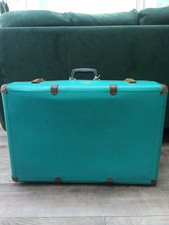 Vintage Hardshell Turquoise Suitcase
