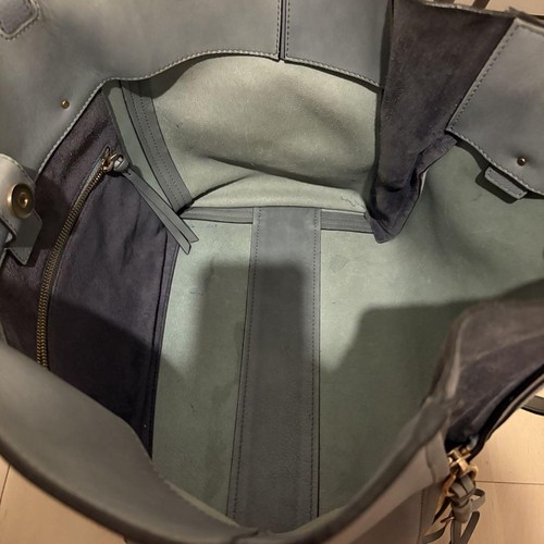 Chloe Milo Tote Bag Leather Blue Y2K 30x48x19cm - Picture 10 of 12