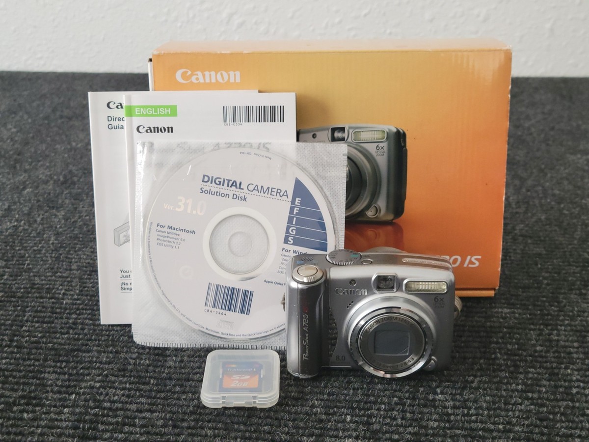 Canon Powershot A720 IS Digital Camera 8MP CCD w/ SD Card - TESTED