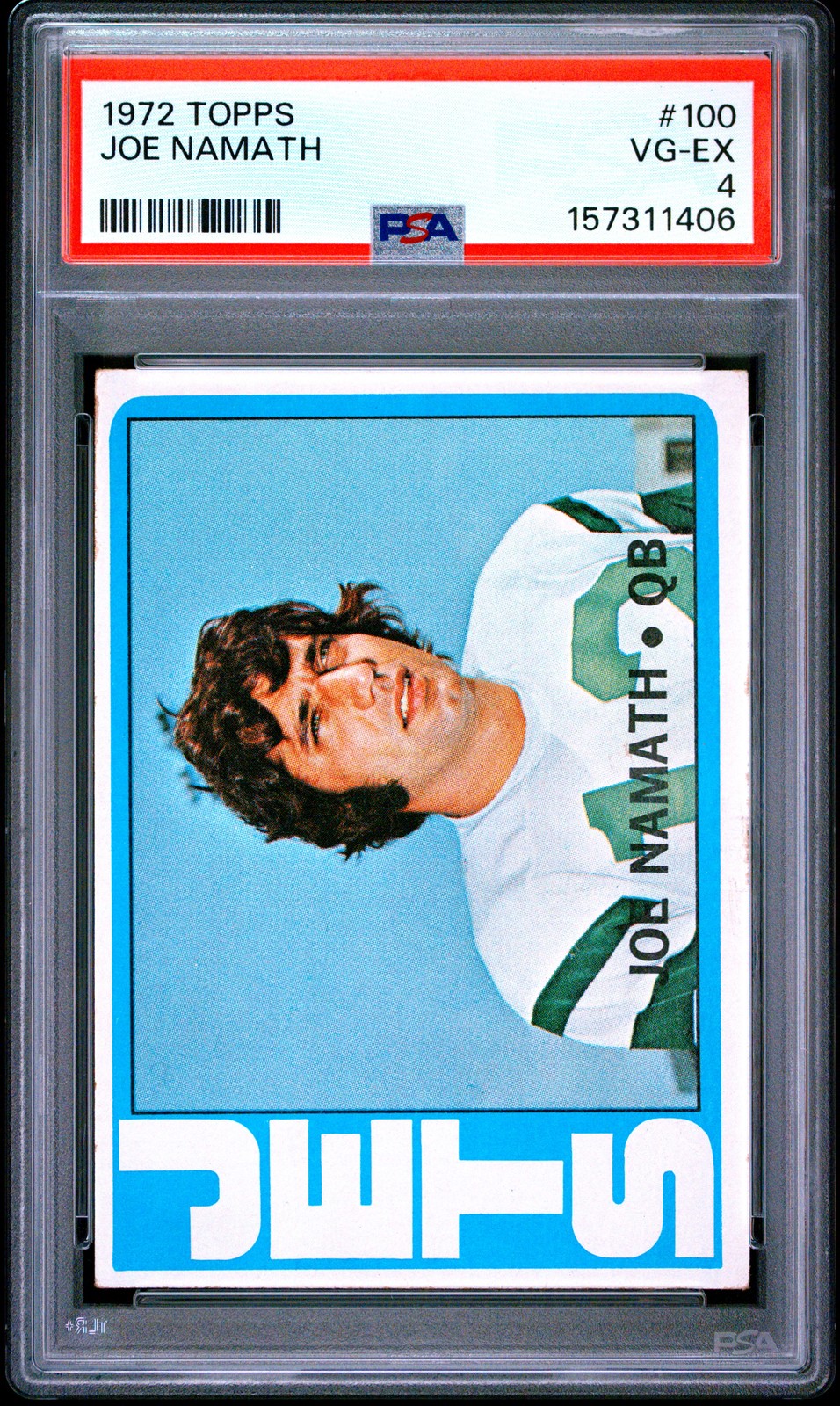 1972 TOPPS #100 JOE NAMATH PSA 4