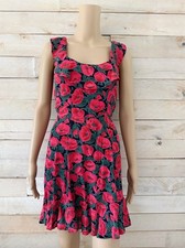 Reformation Women's Navy Green Pink Floral Sun Dress Sz 4 USA