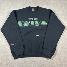 VTG Y2K Black Cape Cod Ships Graphic Crewneck Sweatshirt Adult Size Large