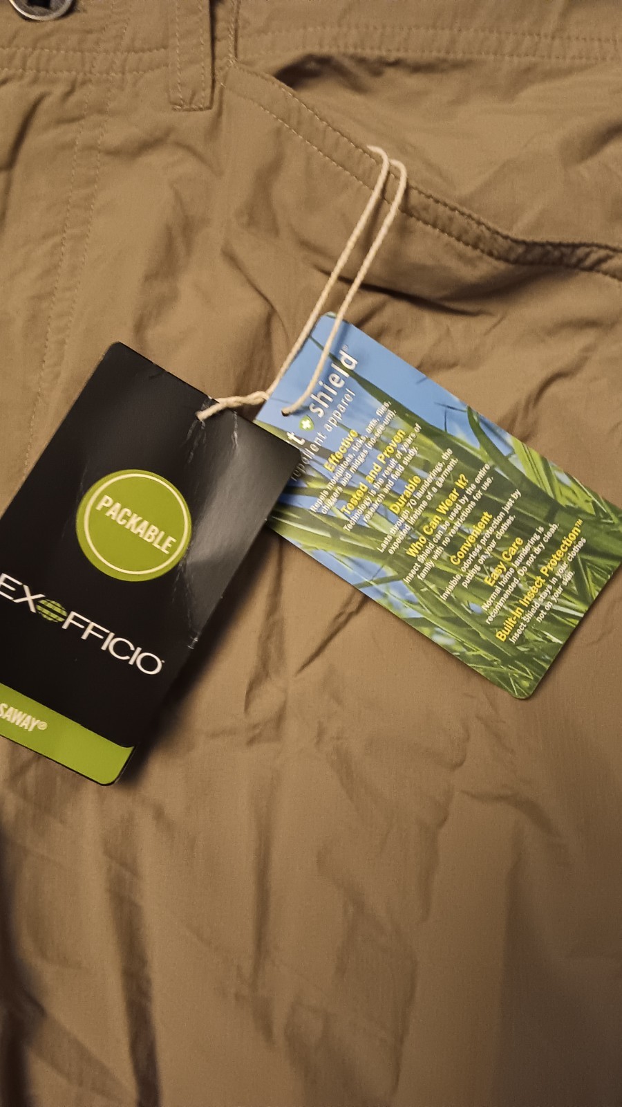 Exofficio Insect SHield Bugsaway Sandfly Outdoor Pants Mens 34x32 BRAND NEW