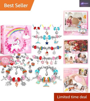 Colorful Unicorn Bracelet Making Kit for Girls - Perfect Birthday Gift Ages 4-8