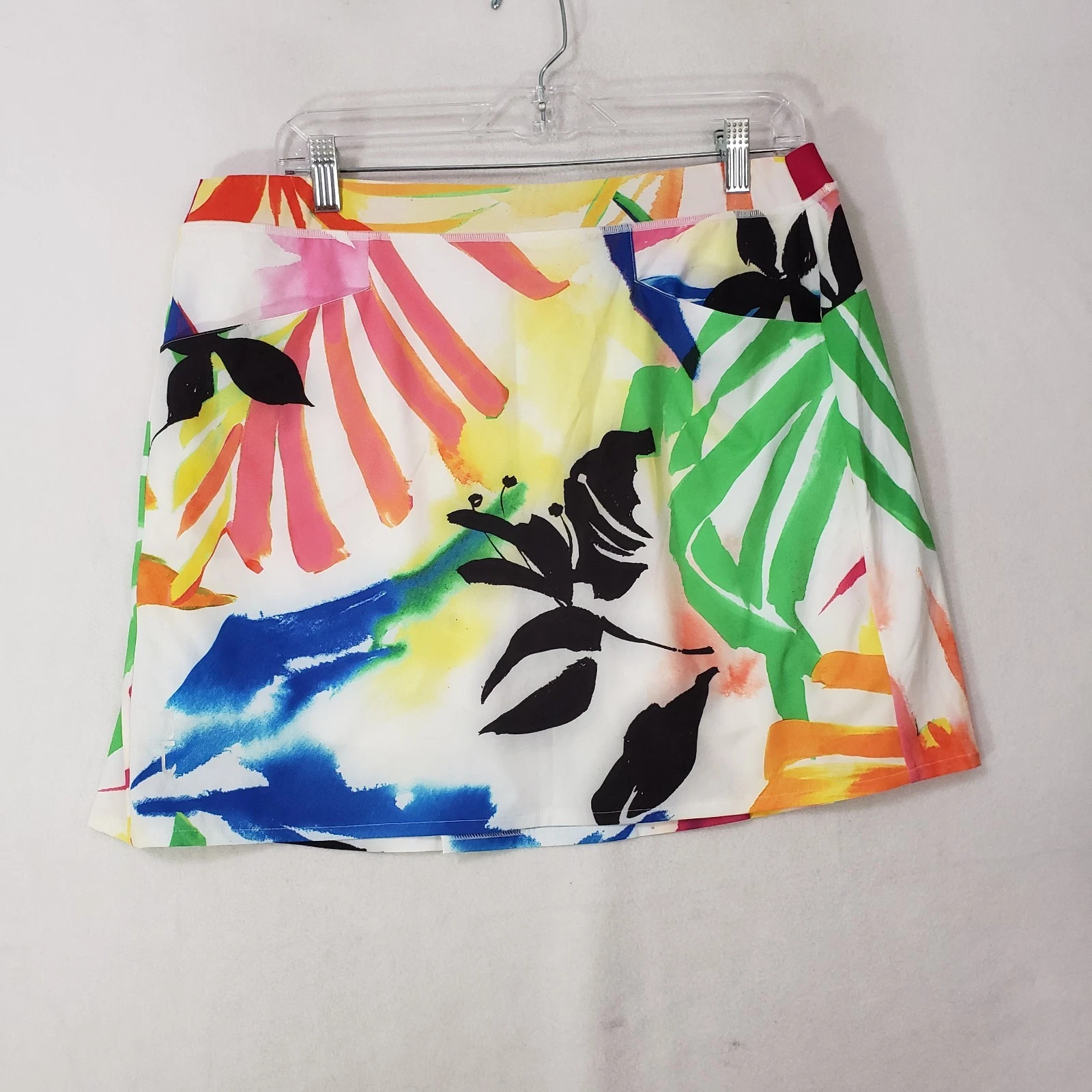 RLX Ralph Lauren Aim Skort Womens Large Abstract Palms Print Lined Skirt Golf