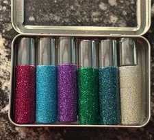 Sparkly & Glittery roller bottle gift tin, 10 ml bottle, 6 in set