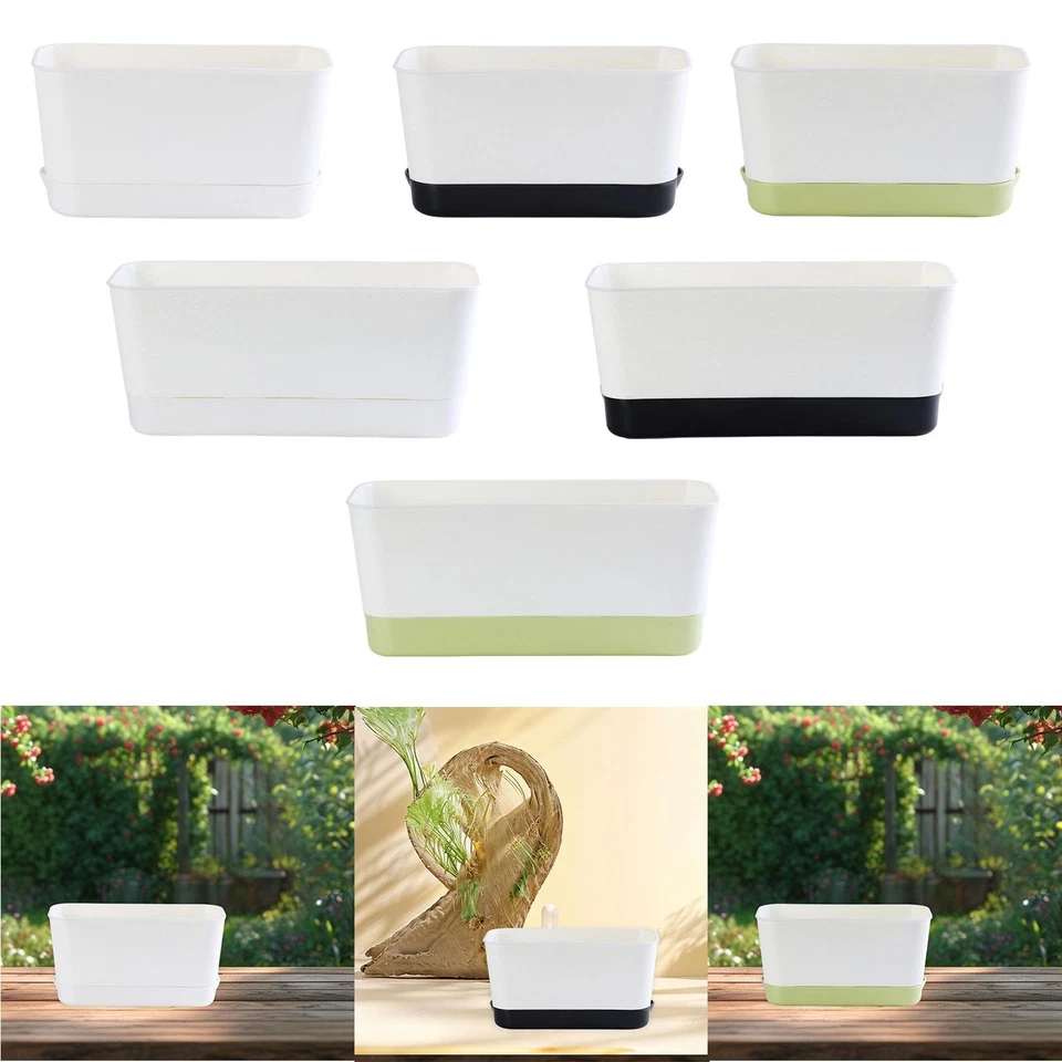 Window Box Planter Simple Rectangle Flower Pot for Patio Windowsill Balcony - Image 2 of 2