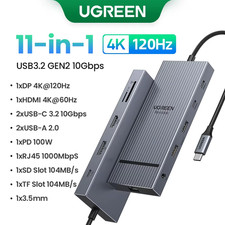 UGREEN 10-In-1 USB C HUB 4K Tipo C a HDMI RJ45 Ethernet PD100W SD & TF per Macbo