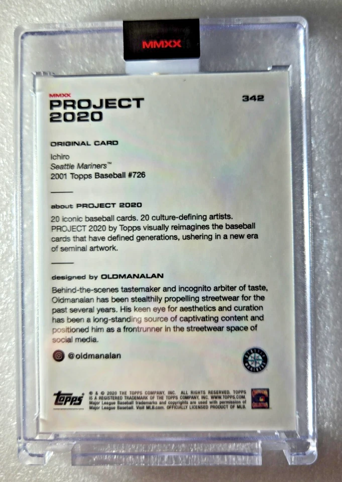 Topps Project 2020 #342 Ichiro by Oldmanalan PR 3383 RAINBOW FOIL - Image 2 of 4