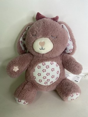 DreamGro Pink Bunny Soothing Music Light Up Color Changing Tummy Plush Toy