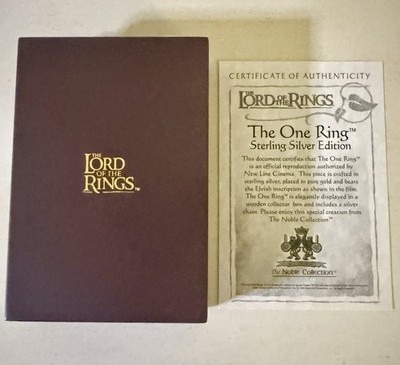 Lord of the Rings - The Noble Collection - The One Ring, Sterling Silver Edition