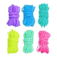 Pandahall 32.8 Yards Hollow Pipe Rubber Cords Knitting Barber 2mm 6 Colors