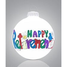 Happy Retirement Glass Christmas Ornament Made in the USA Retirement Gift