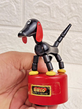 Vintage BRIO Dachshund Wooden Toy Push To Move Made In Sweden